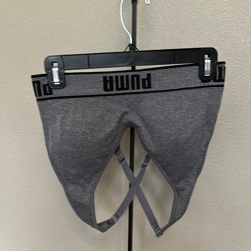 Gray puma, women’s sports bra, size medium